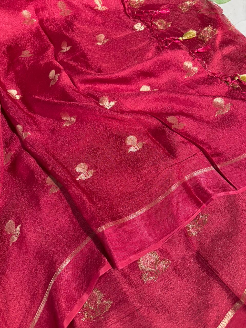 Bright Rani viscose Georgette Banarasi Saree - Image 2