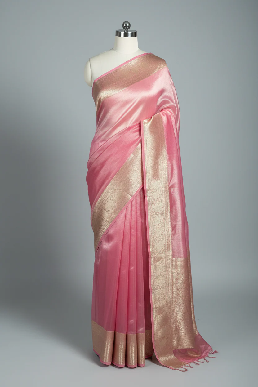 Jhanvi Kapoor Inspired Pure Tissue Silk Saree - Image 3