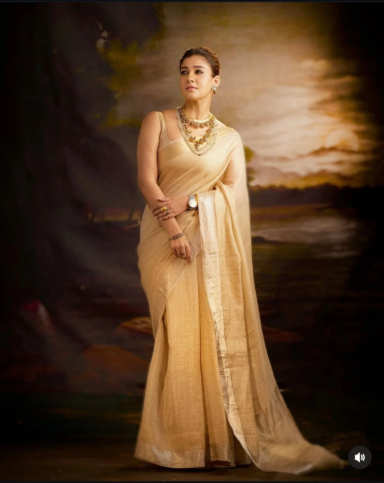 Nayanthara Maam Inspired Kanjivaram Tissue Saree