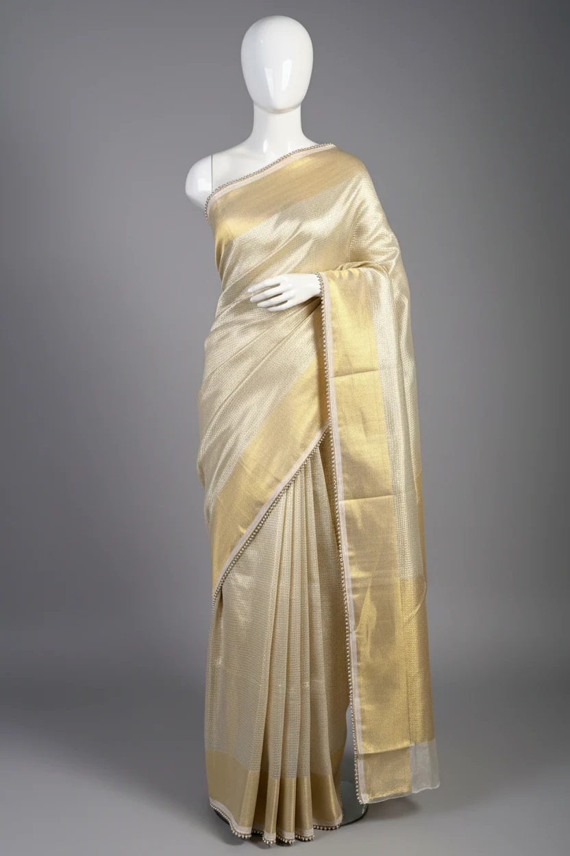 Nayanthara Maam Inspired Kanjivaram Tissue Saree - Image 3