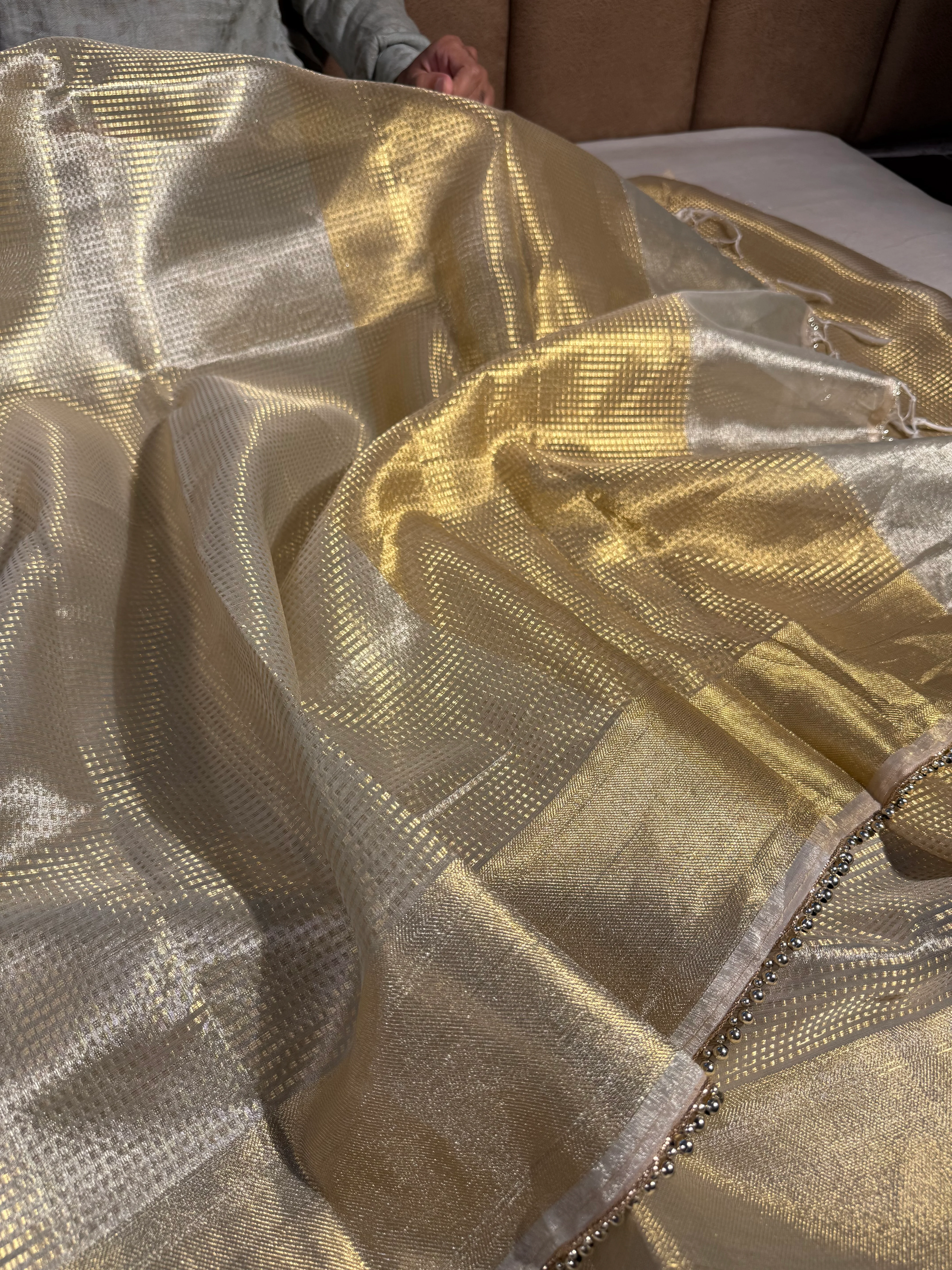 Nayanthara Maam Inspired Kanjivaram Tissue Saree - Image 4