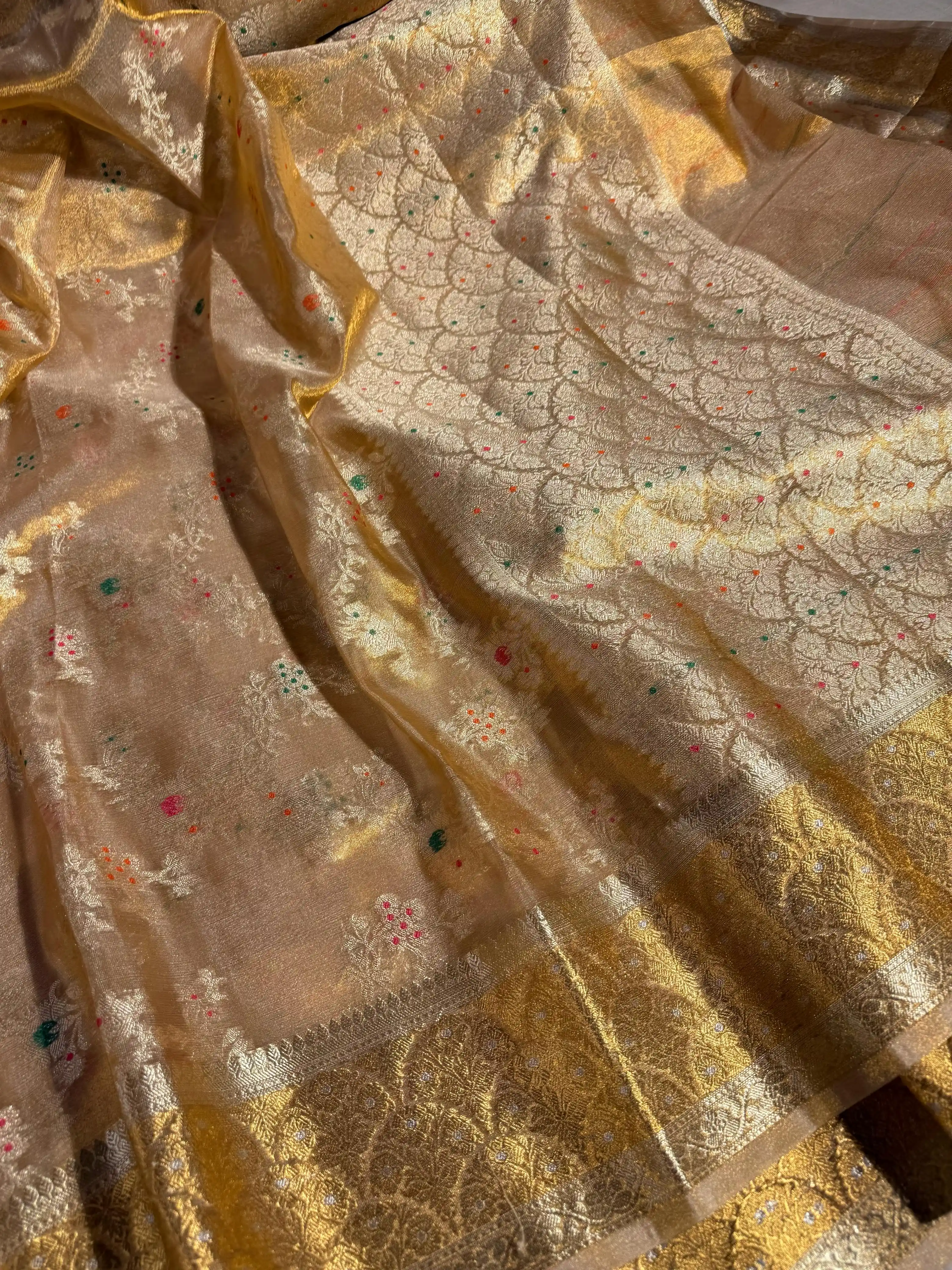 Premium Copper Tissue Silk Banarasi Saree - Image 3