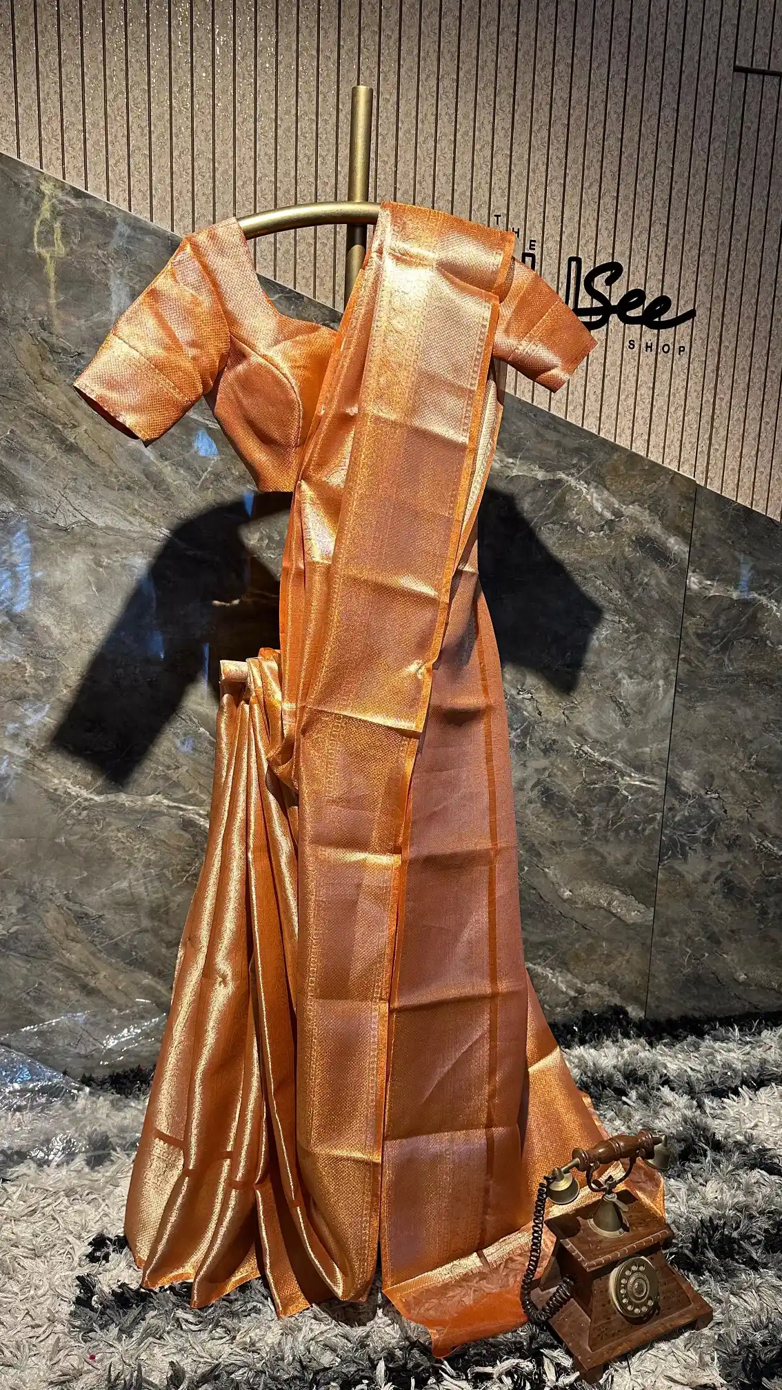 Ready To Wear Kanjivaram Brocade Tissue Saree