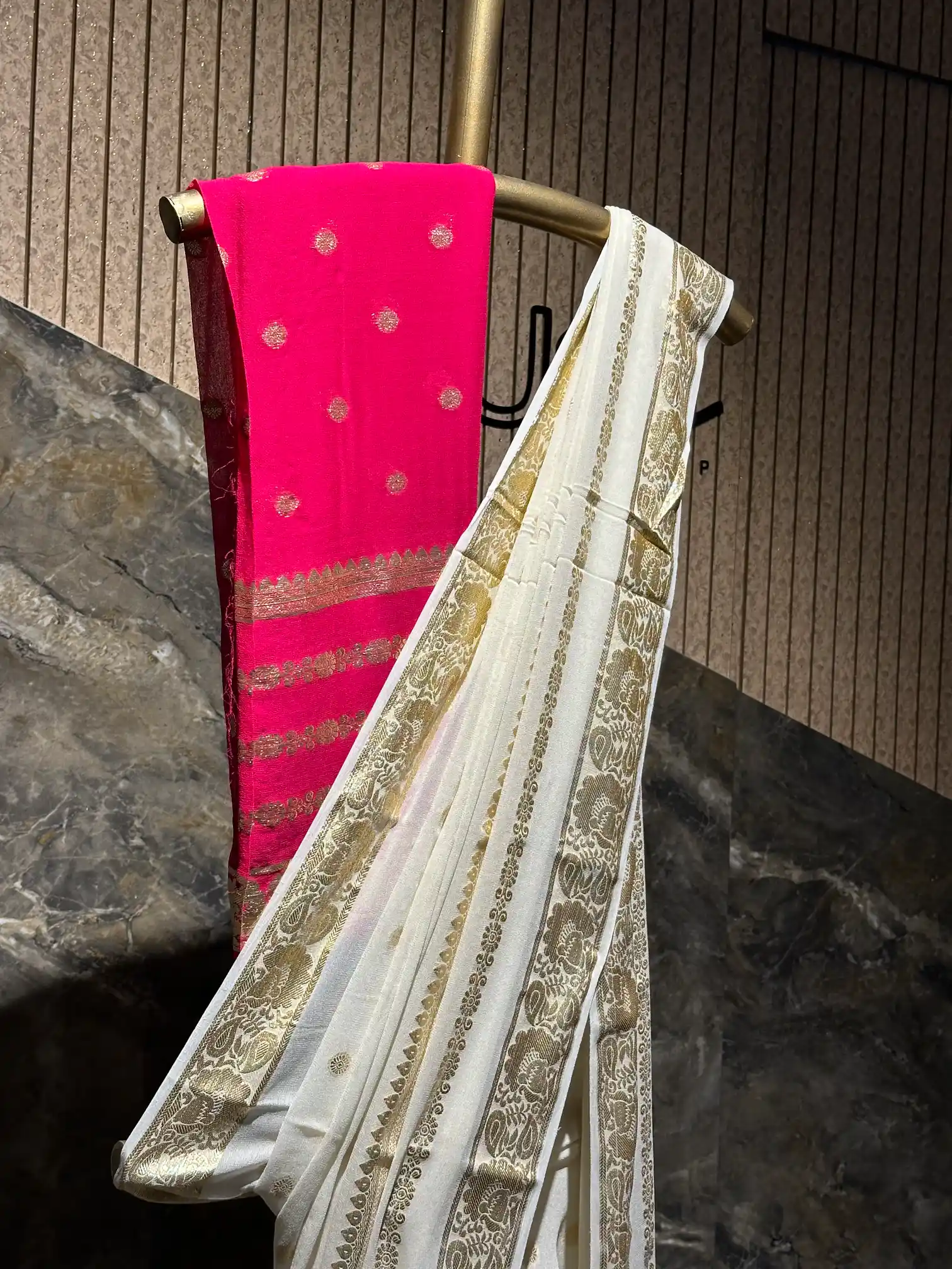 Ready To Wear Viscose Georgette Banarasi Saree - Image 2